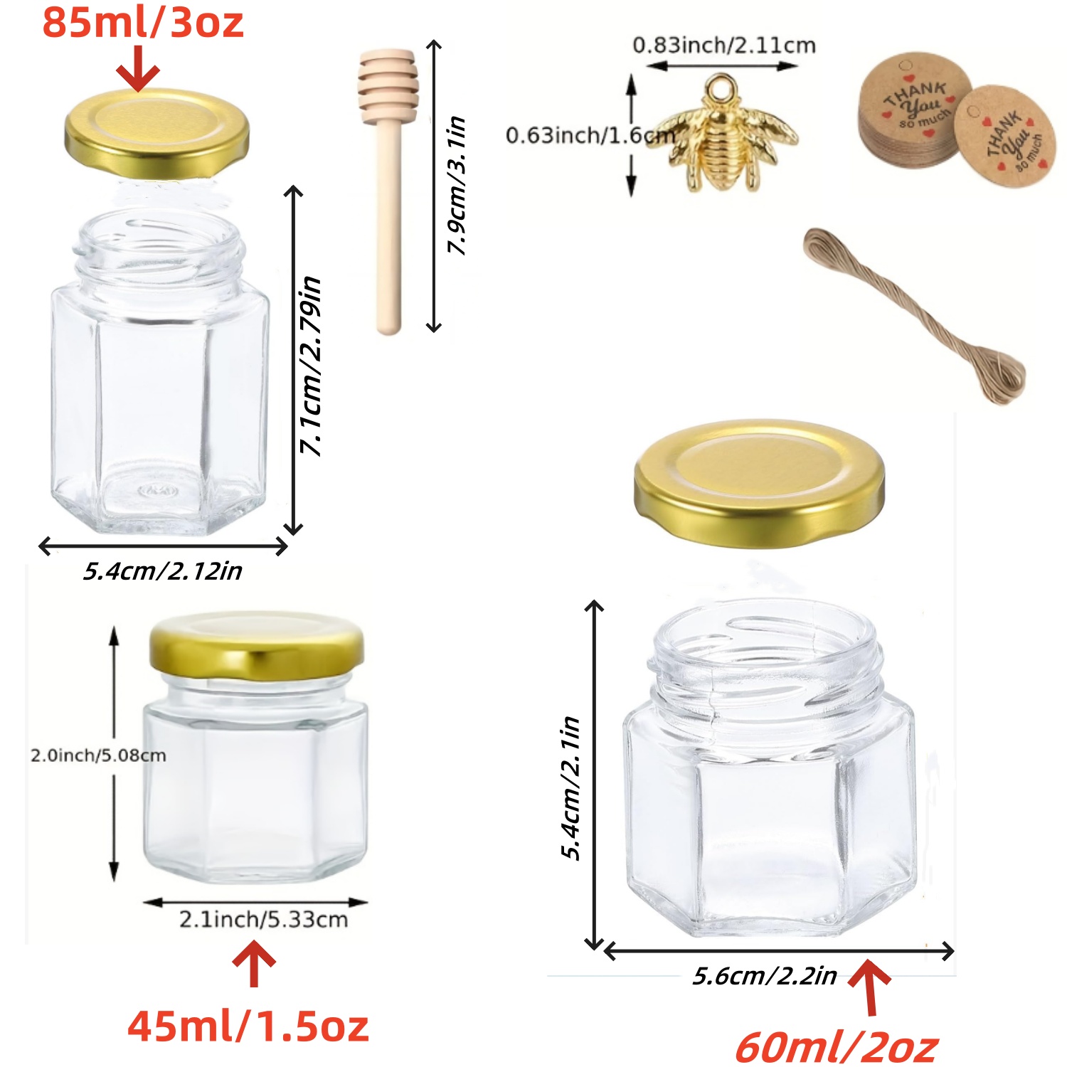 12/20/30/50/60Pcs-Mini Honey J - огляд і ціна Baby Food Jars With Lids